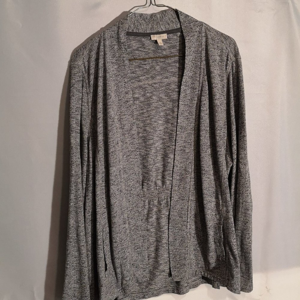 Talbots Ladies Size XL Light Grey Open Lightweight Cardigan